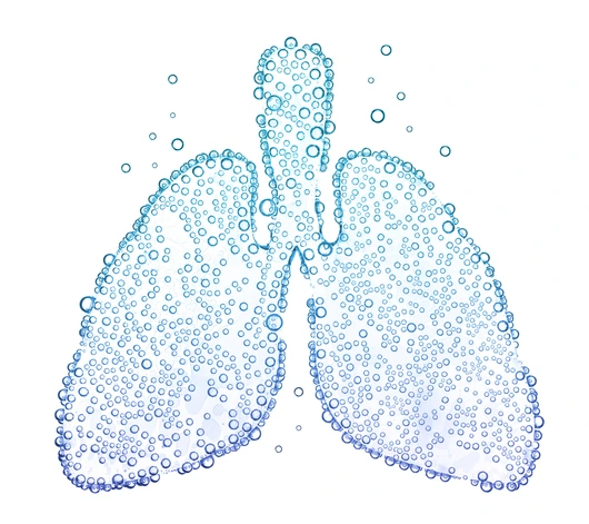 lungs with oxygen bubbles Isolated on white background