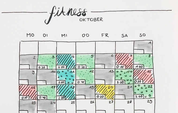 Vorlage für ein Sporttagebuch von clever.gesund