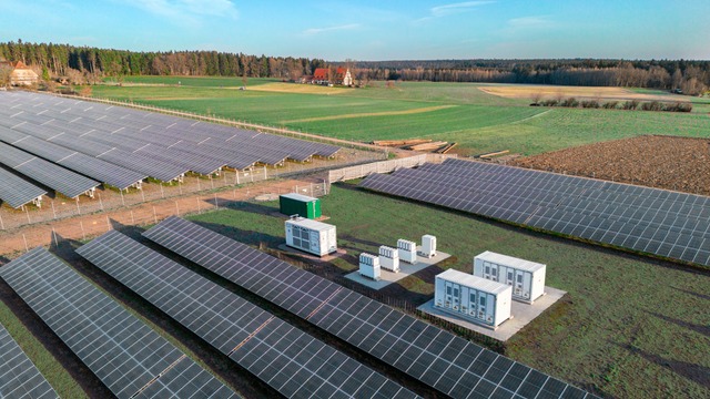 storage system in the middle of solar plant