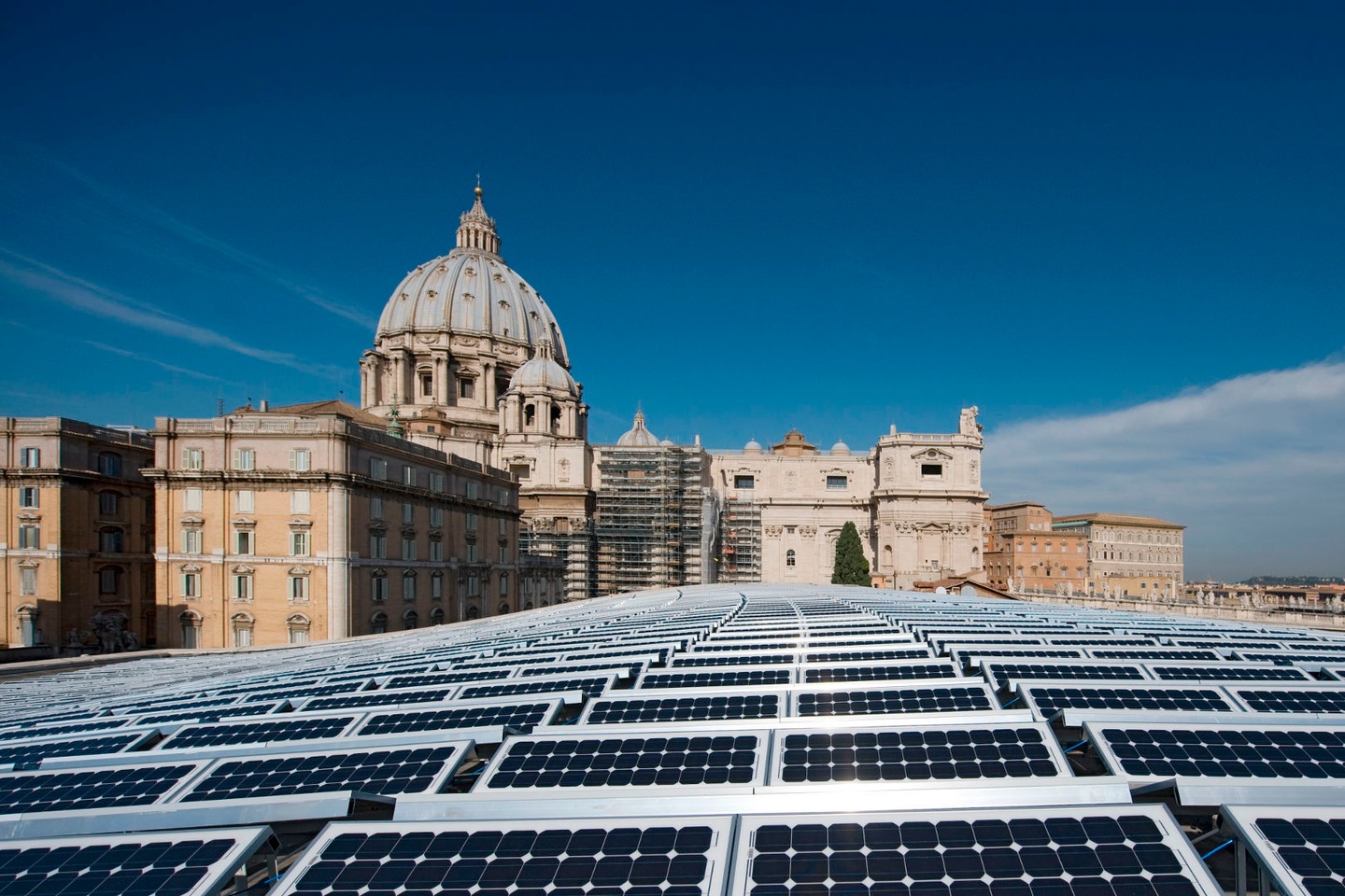 The solar plant in front of the Vatican