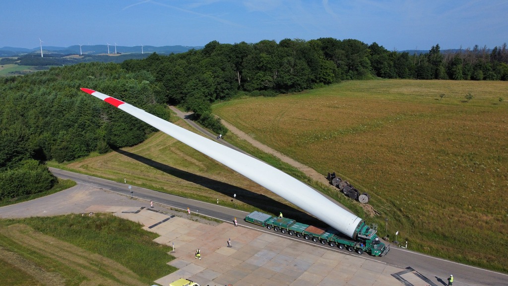 Rotorblatttransport mit SPMT