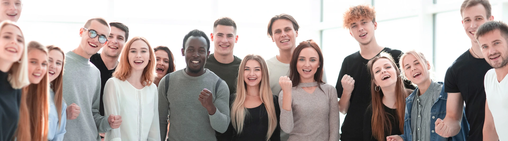 group of diverse young people standing together