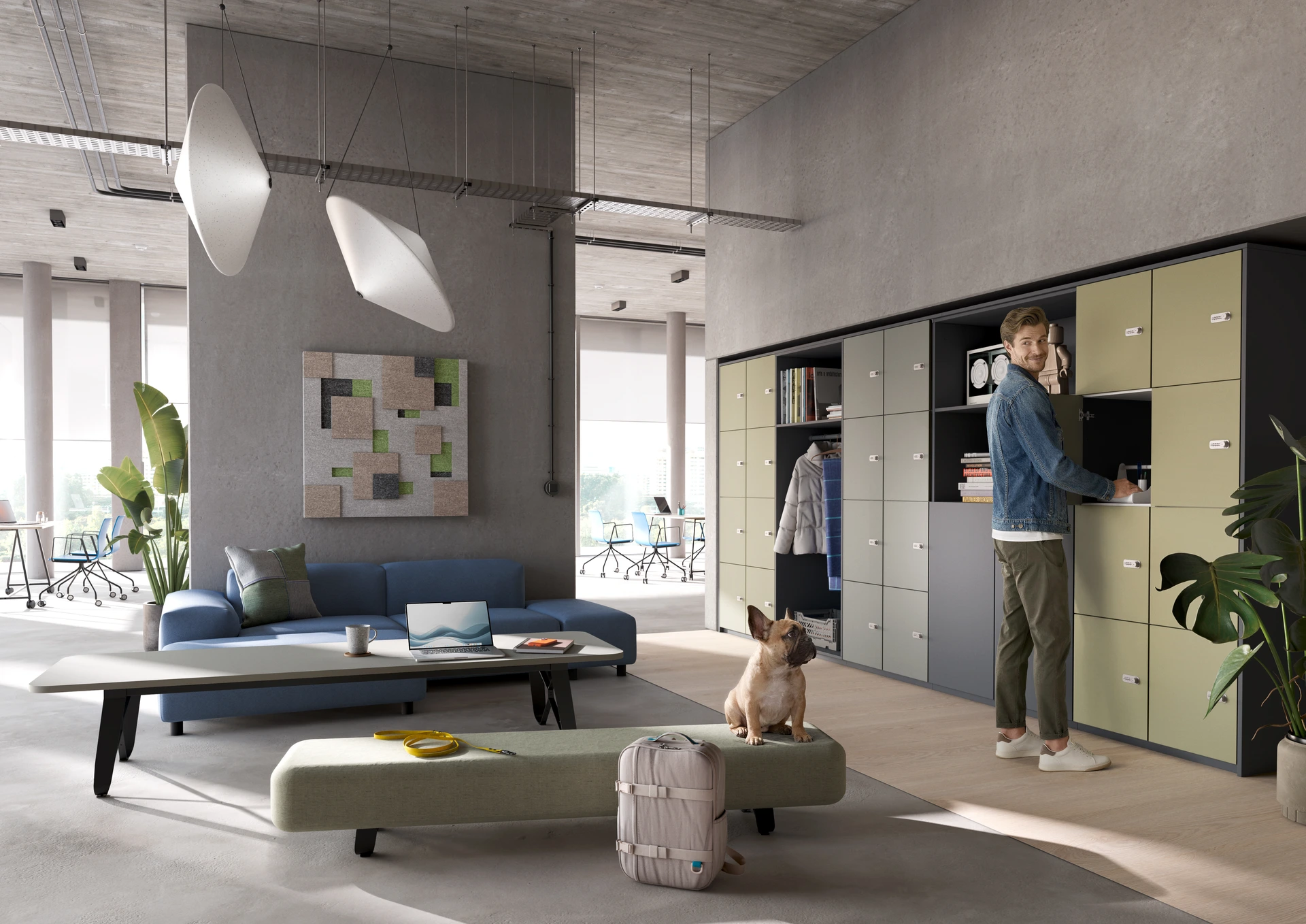 PRISMA 2 Locker, Layers Tisch und Sitzbank, P5 Tische, PRISMA 2 Locker, Layers Tisch und Sitzbank, P5 Tische