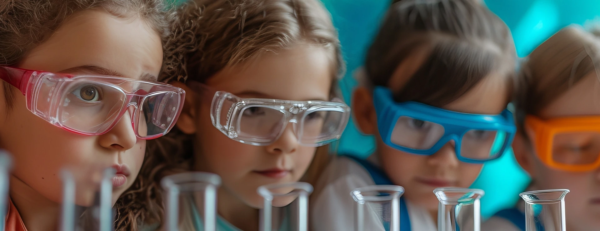 Kinder in einem Labor machen Experimente