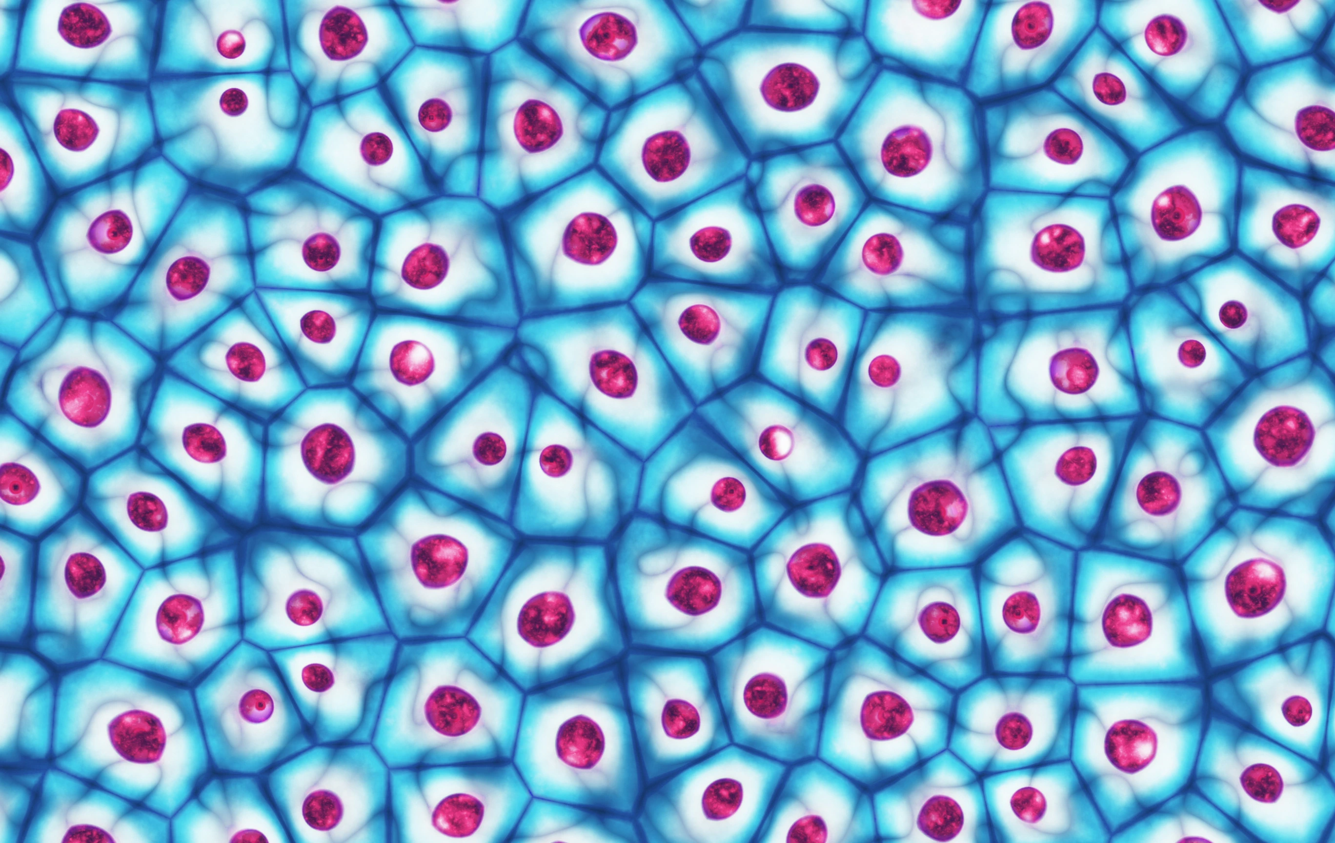 Embryonic stem cells colony under a microscope 3D illustration