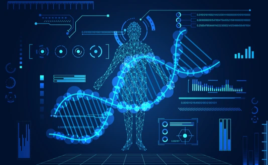 Abstract human hologram