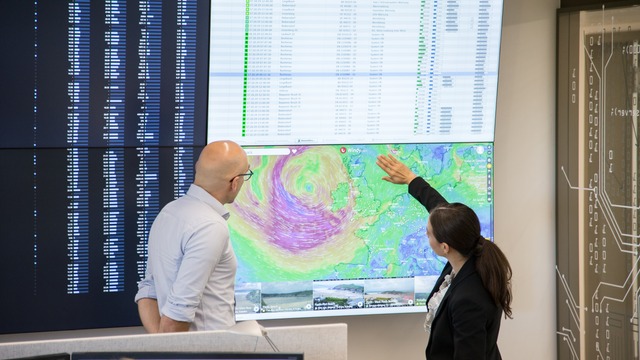 Displaying figures on a control room screen
