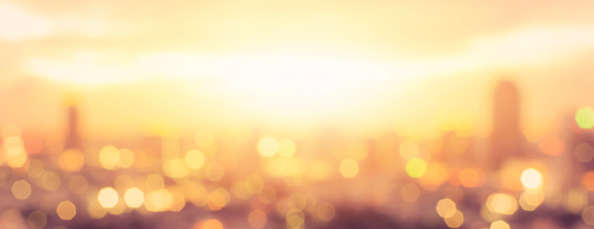 Summer sun blur golden hour hot sunset sky with city rooftop