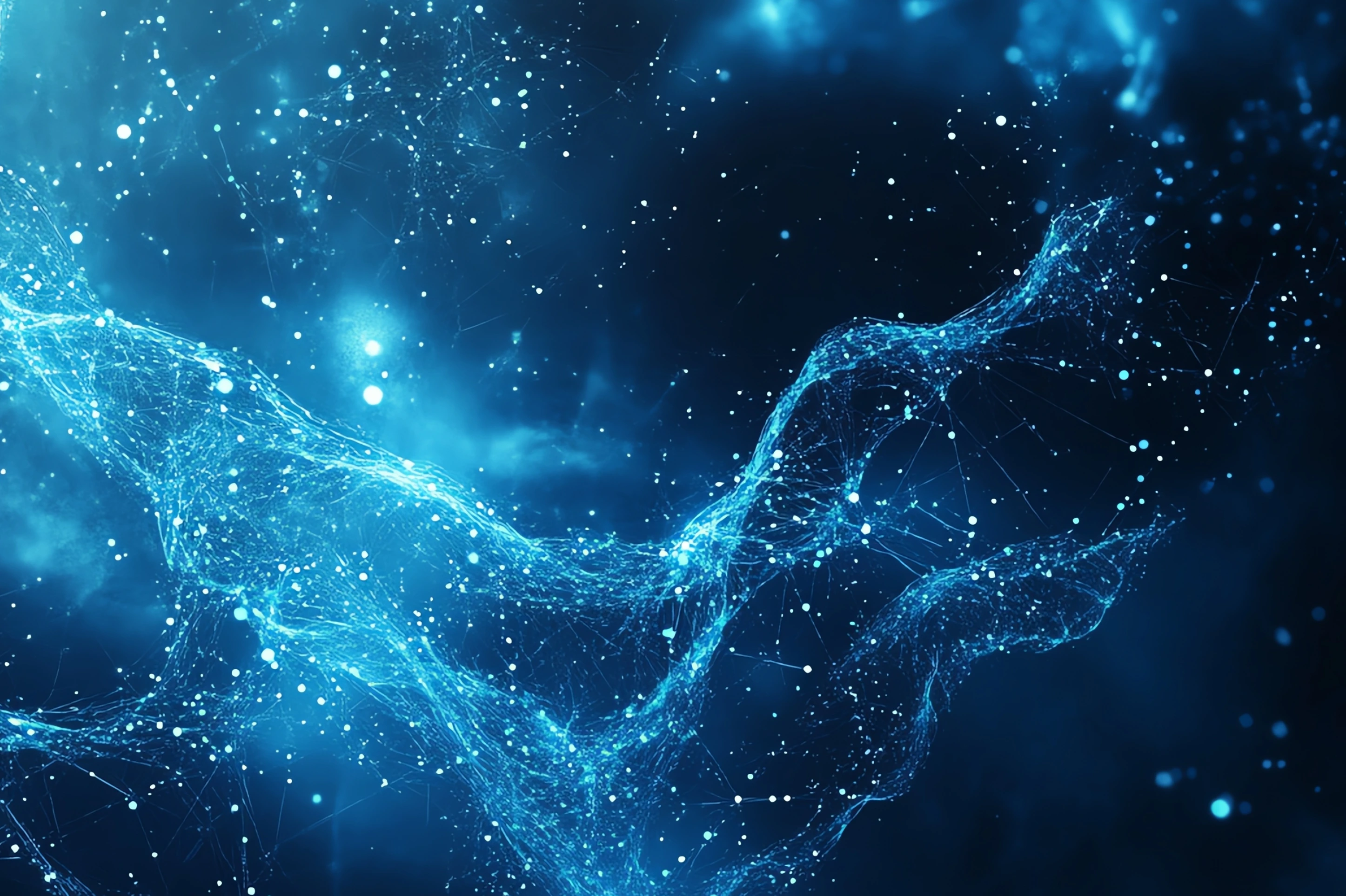 Abstract blue tech background with DNA strands