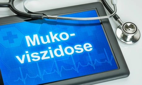 Tablet mit der Diagnose Mukoviszidose auf dem Display