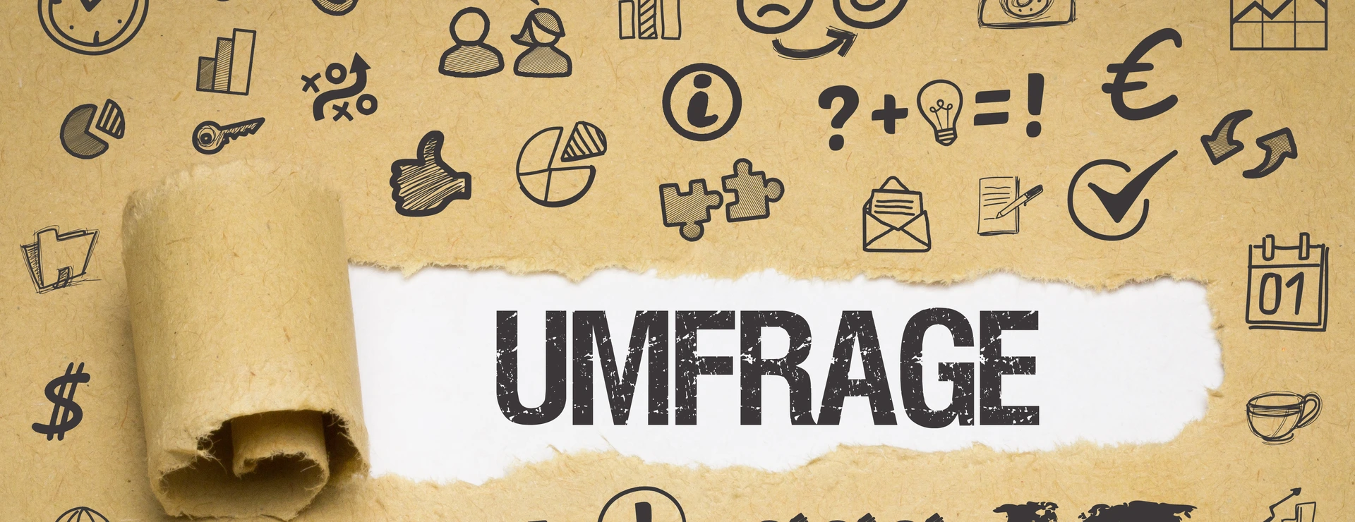 Umfrage / Papier mit Symbole