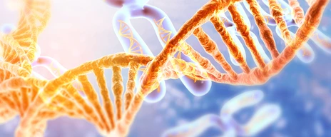 DNA strands on Scientific background
