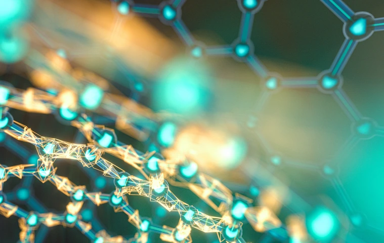 Cells and biological chain,molecules and abstract conception,3d rendering. Computer digital drawing.