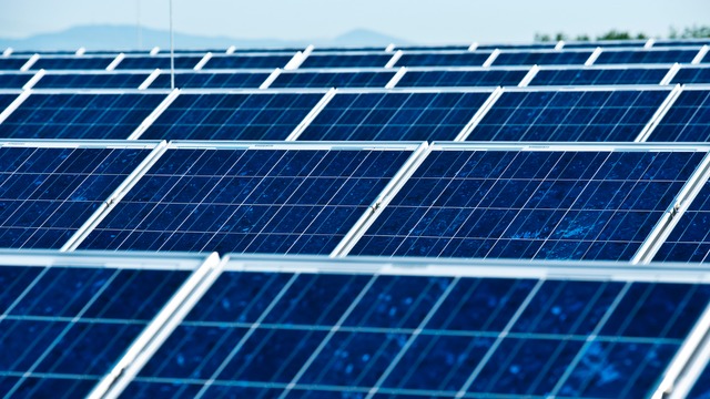 close up solar panels