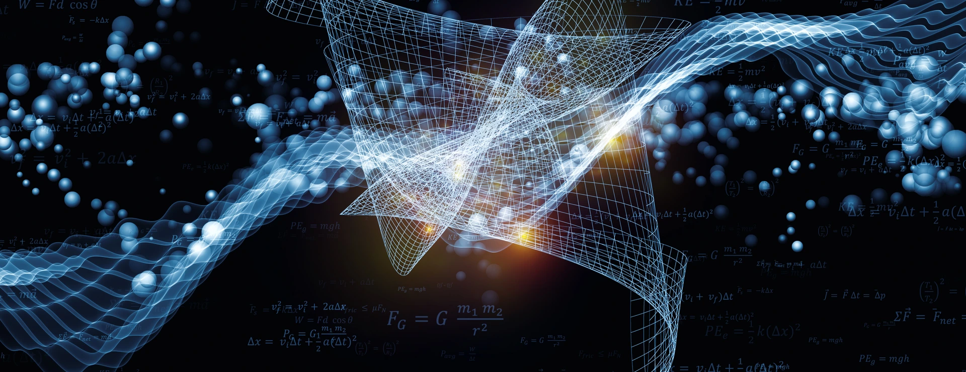 Abstract design made of physics and mechanics related design elements