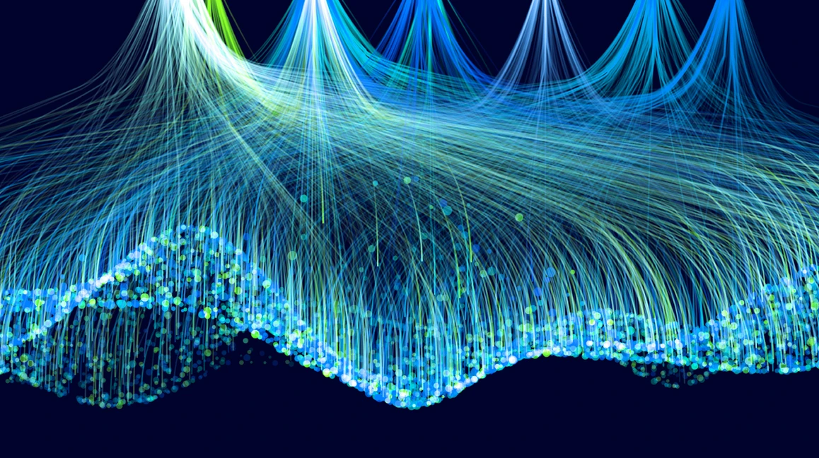 Data funnel abstract technology background