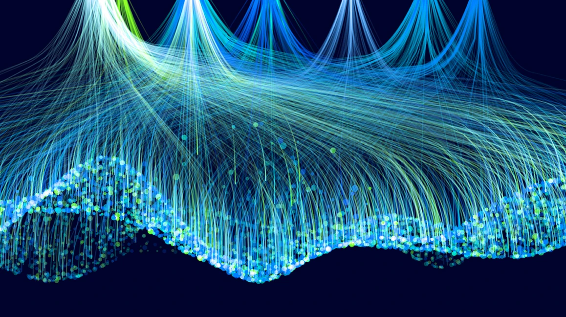 Data funnel abstract technology background