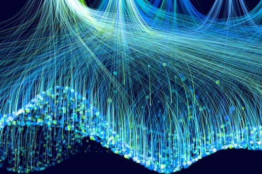 Data funnel abstract technology background