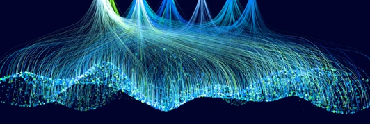 Data funnel abstract technology background