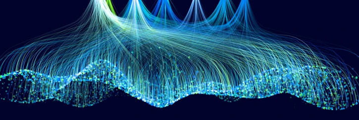 Data funnel abstract technology background