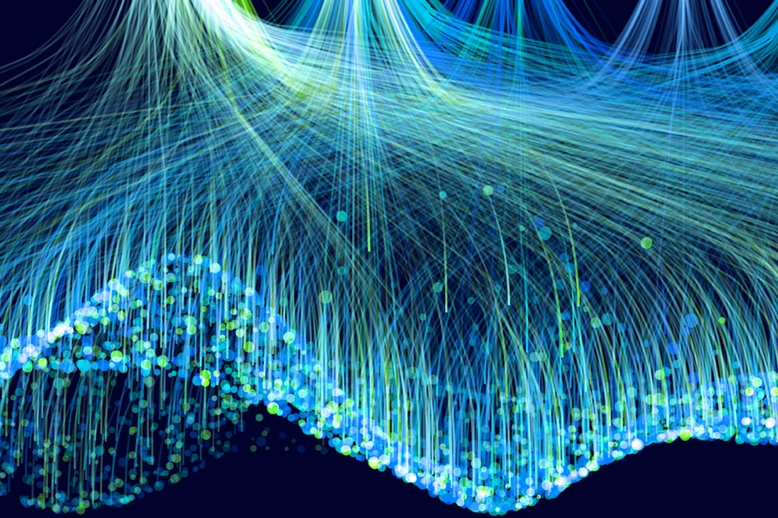 Data funnel abstract technology background