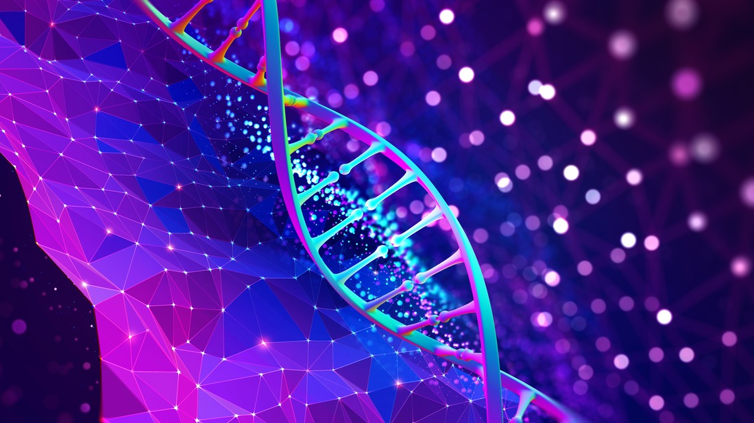 DNA helix 3D illustration
