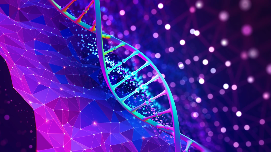 DNA helix 3D illustration