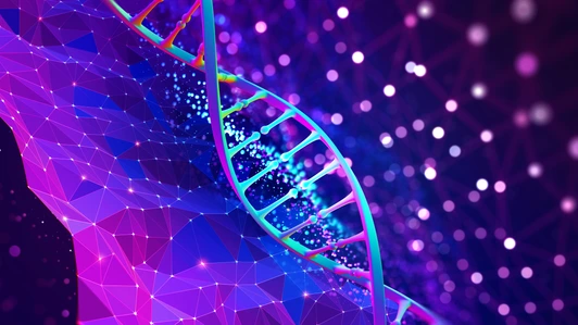 DNA helix 3D illustration