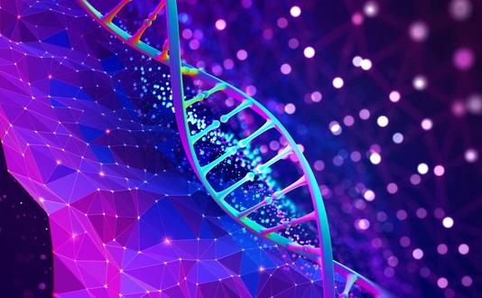 DNA helix 3D illustration