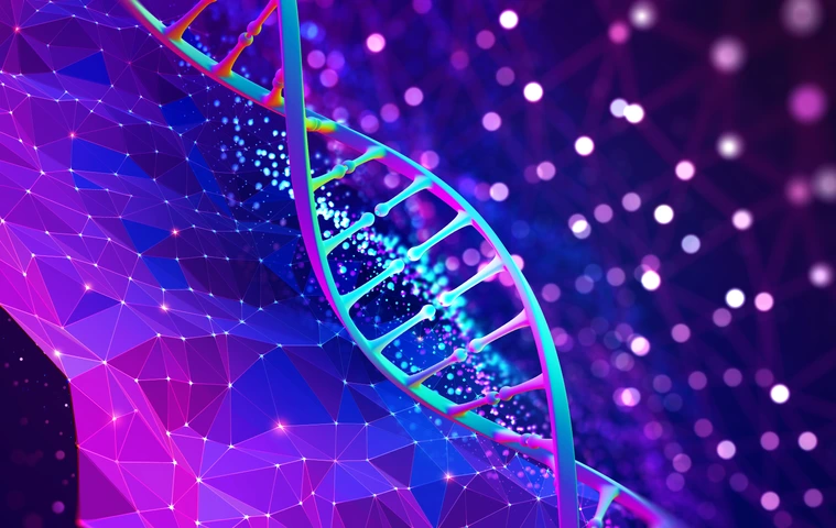 DNA helix 3D illustration