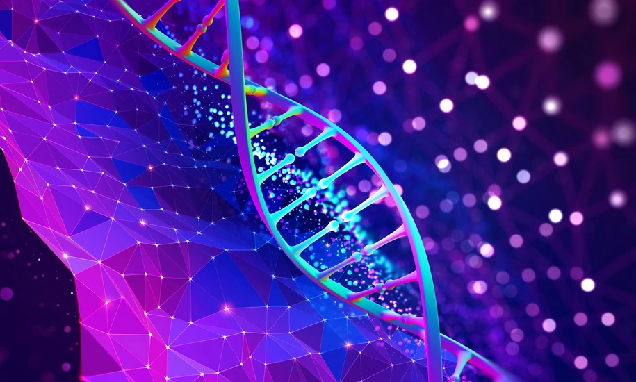 DNA helix 3D illustration