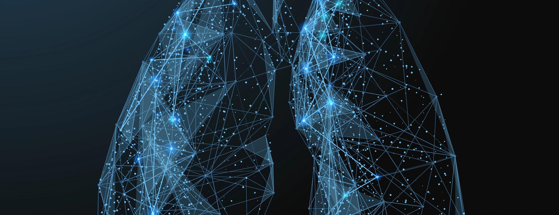 lungs low poly blue