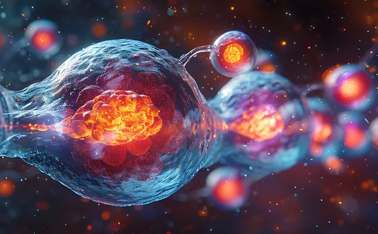 Artistic representation of stages of human embryonic development emphasizing cell division differentiation organ formation - AdobeStock_917188904