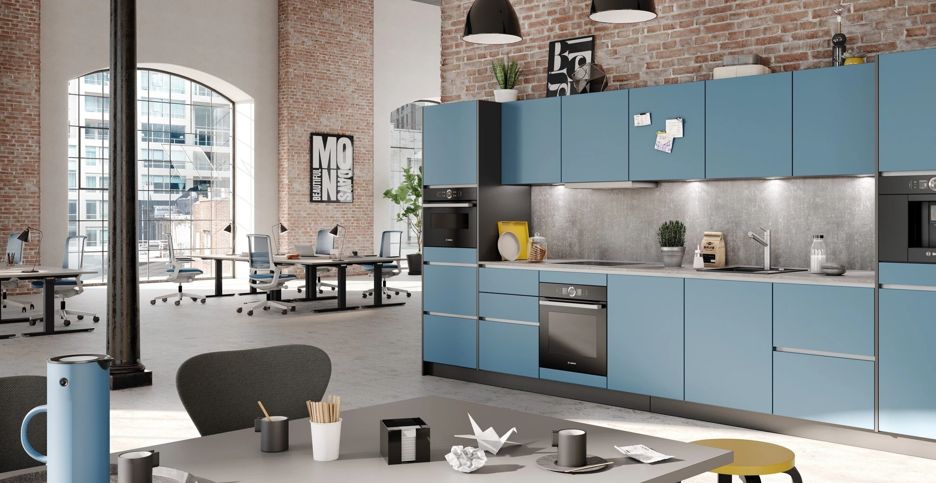 Bürokueche Cucina Blaubeer