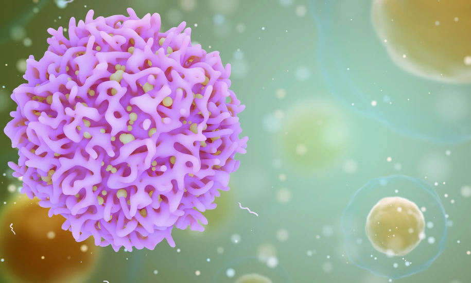 Medical concept of cancer. 3d illustration of T cells or cancer cells.