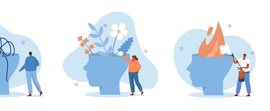 Mental health illustration set.