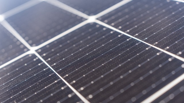close up solar panels