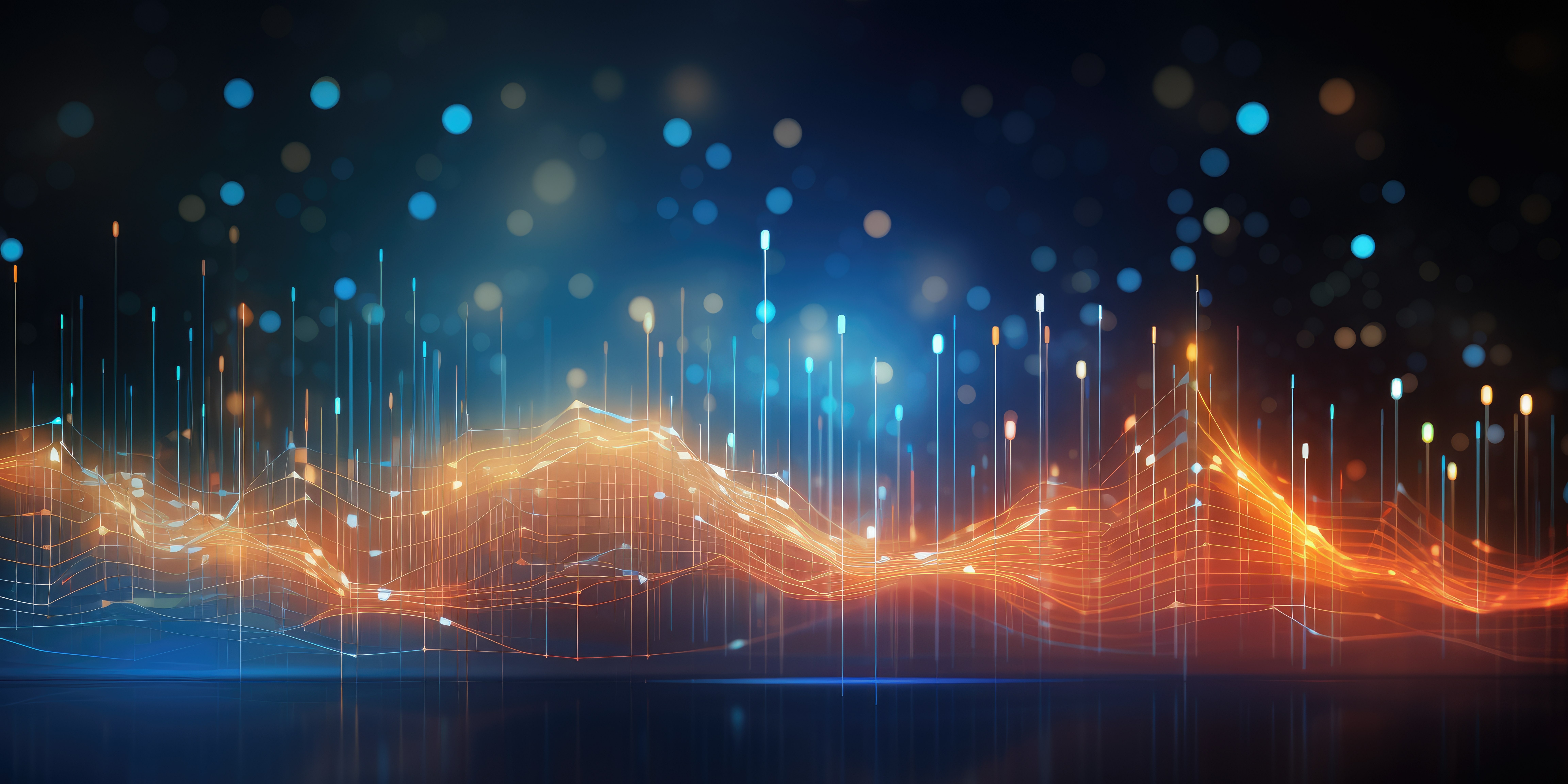 New age of data visualization. graph, points, lines. Data science and visual management design concept
