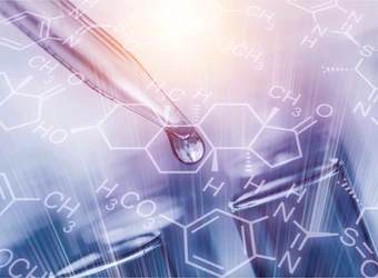 Lichtsensibilisierende Substanzen - Chemische Formel und Pipette