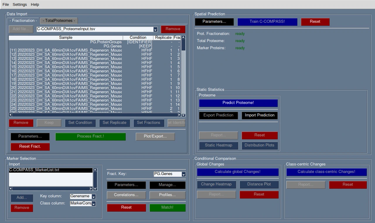 Screenshot from C-COMPASS software