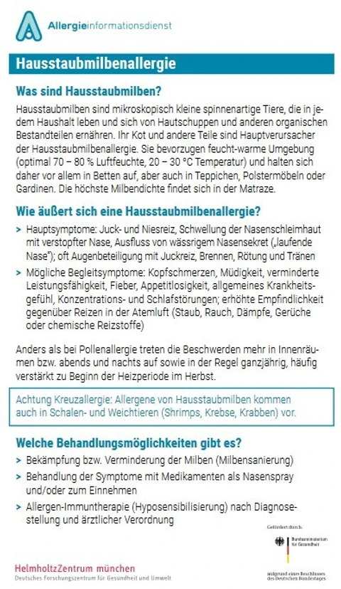 Hausstaubmilbenallergie