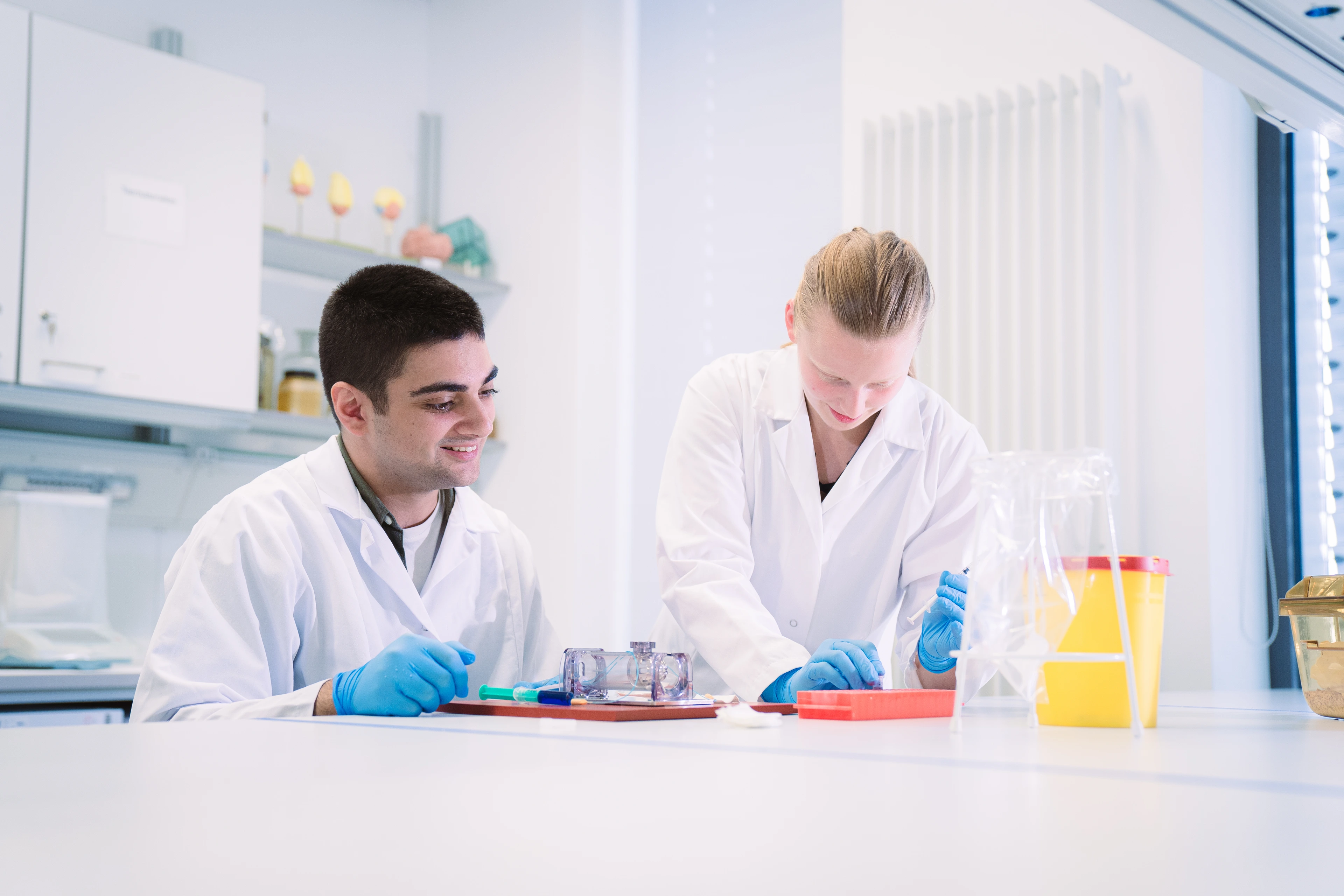 Tierpflegende im Labor