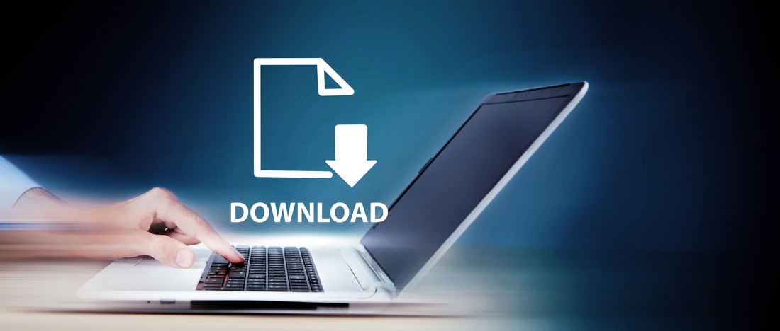 Symbol für Download über Laptop