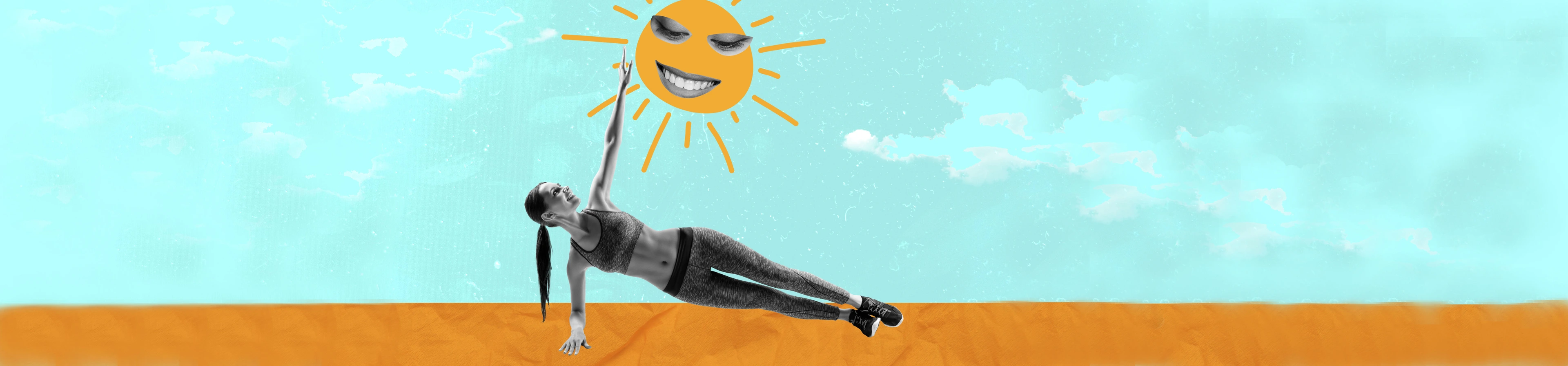Eine Frau macht Sport bei Sonne