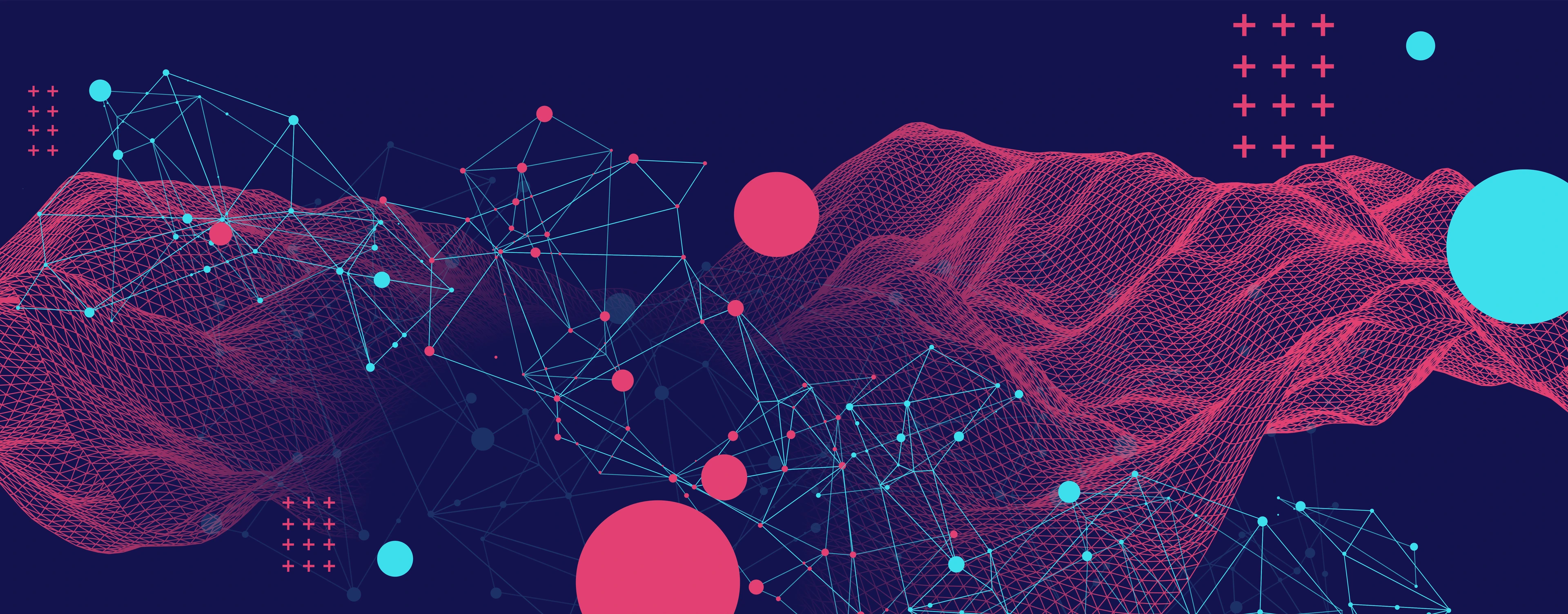 Template for science and technology presentation. Plexus style background.