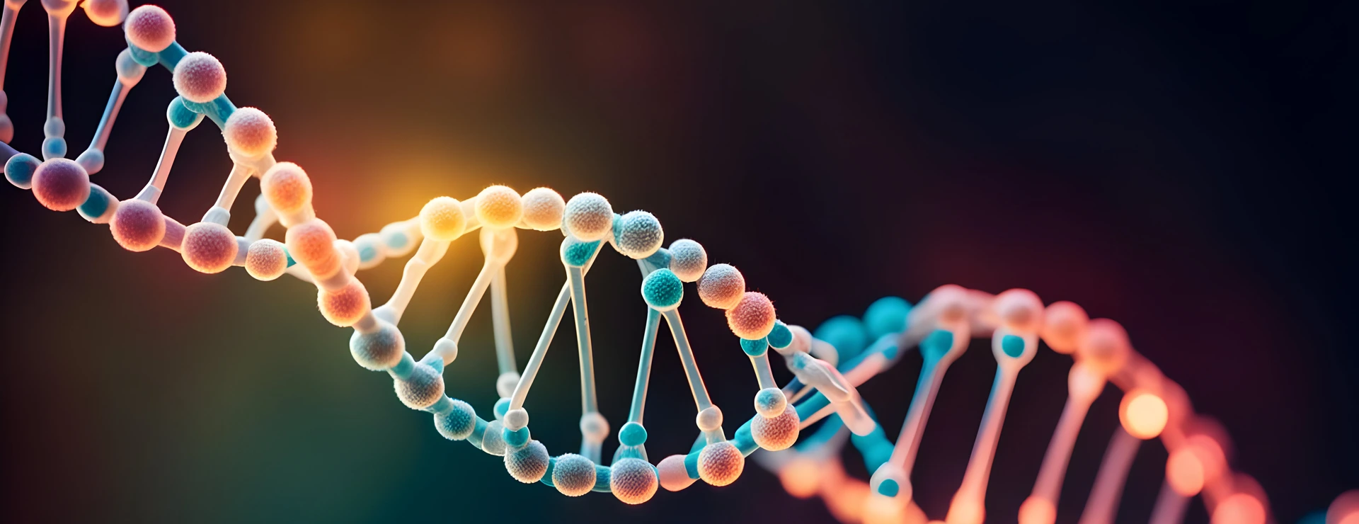 3d abstract - human dna model futuristic background. dna double helix structure - human dna 3d model.