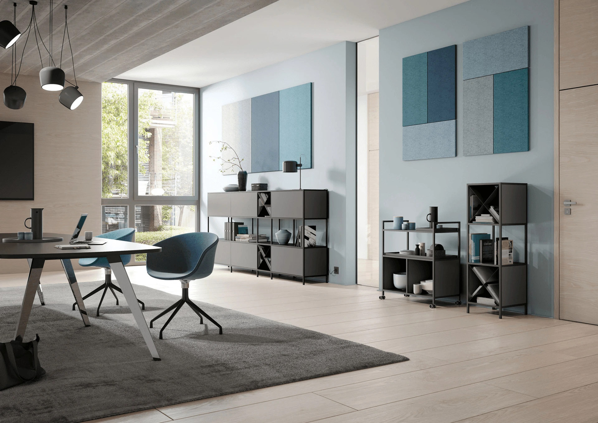 Beim Co-Working-Space-Anbieter dominieren bunte Farben die Büro-Designs.