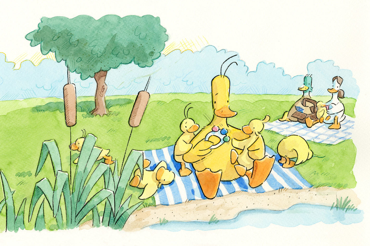 Entenfamilie im Park