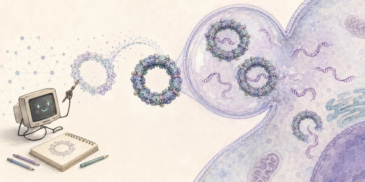 Proteinbausteine mit synthetischen Proteinstrukturen als RNA-Transporter werden mithilfe generativer KI entworfen_Helles Bild