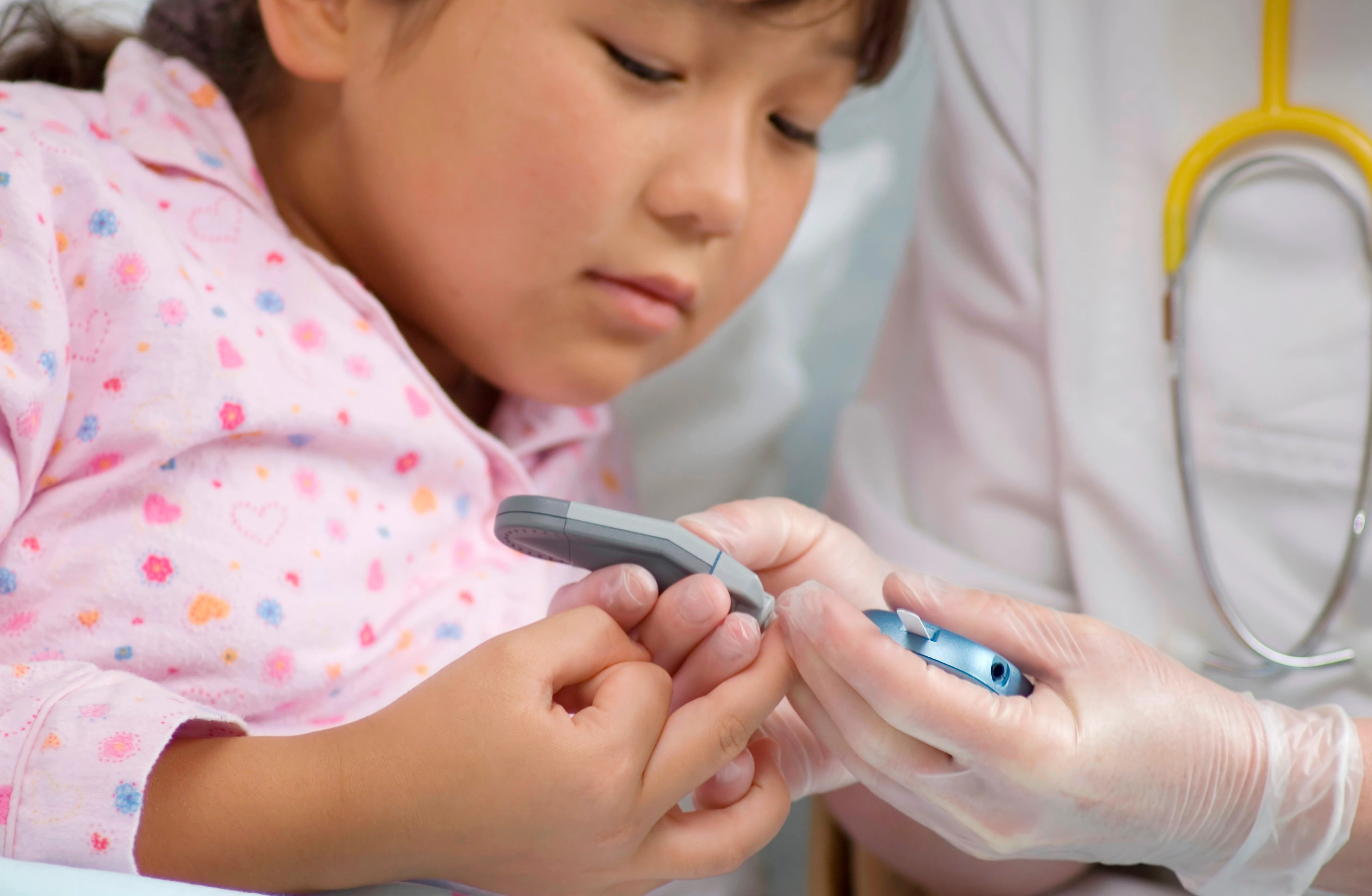A daily routine for children with type 1 diabetes: monitoring blood glucose.